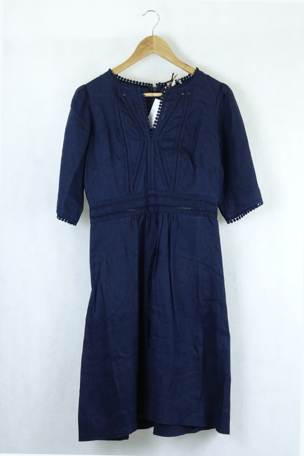 Whistles Navy Linen Dress 8