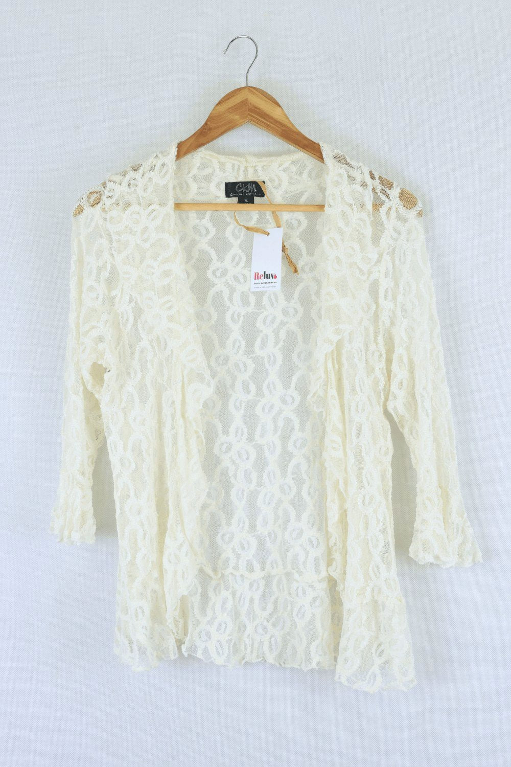 Ckm White Lace Cardigan Xl