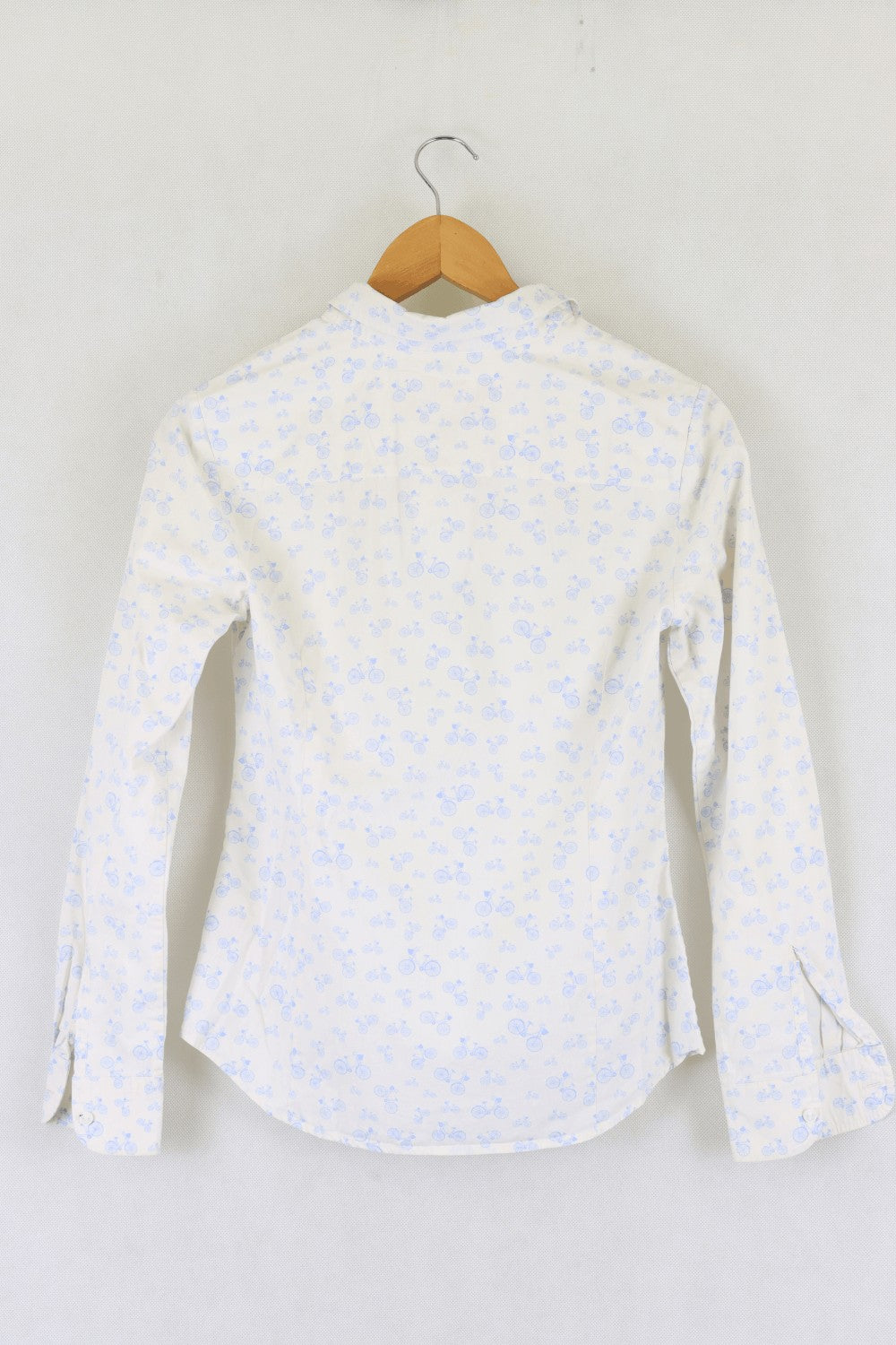 Charles Tyrwhitt Long Sleeve White And Blue Bike Shirt 6