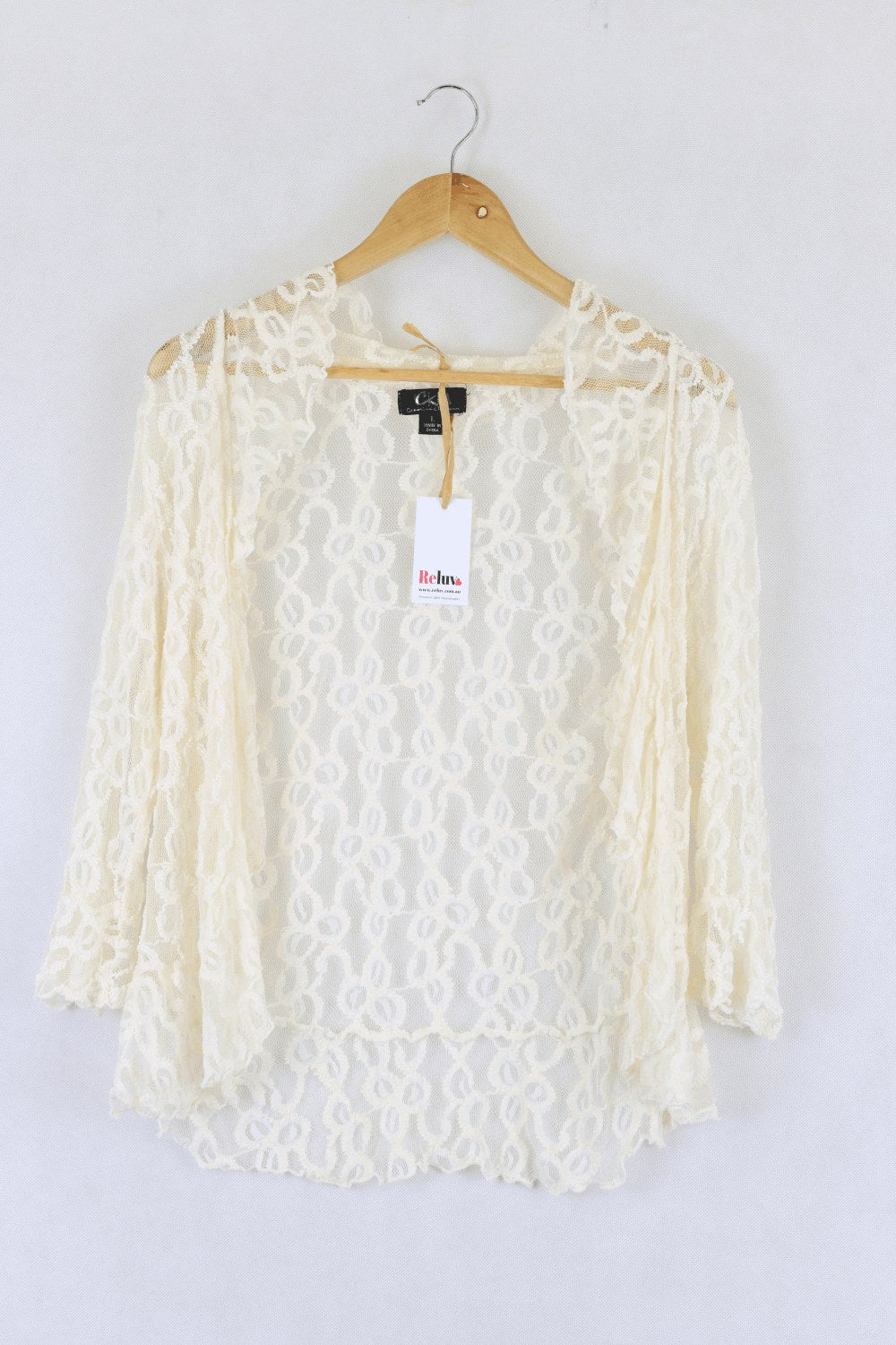 Ckm White Lace Cardigan L