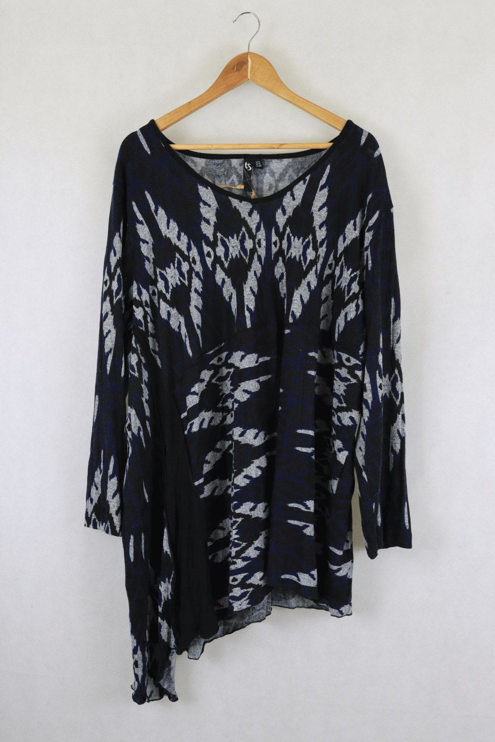 Taking Shape TS Blue And Black Print Tunic Top Xl