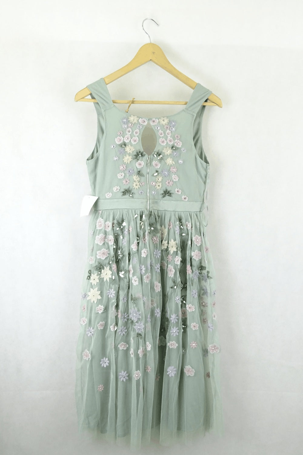 Maya Deluxe Petite Green Embroided Dress  8