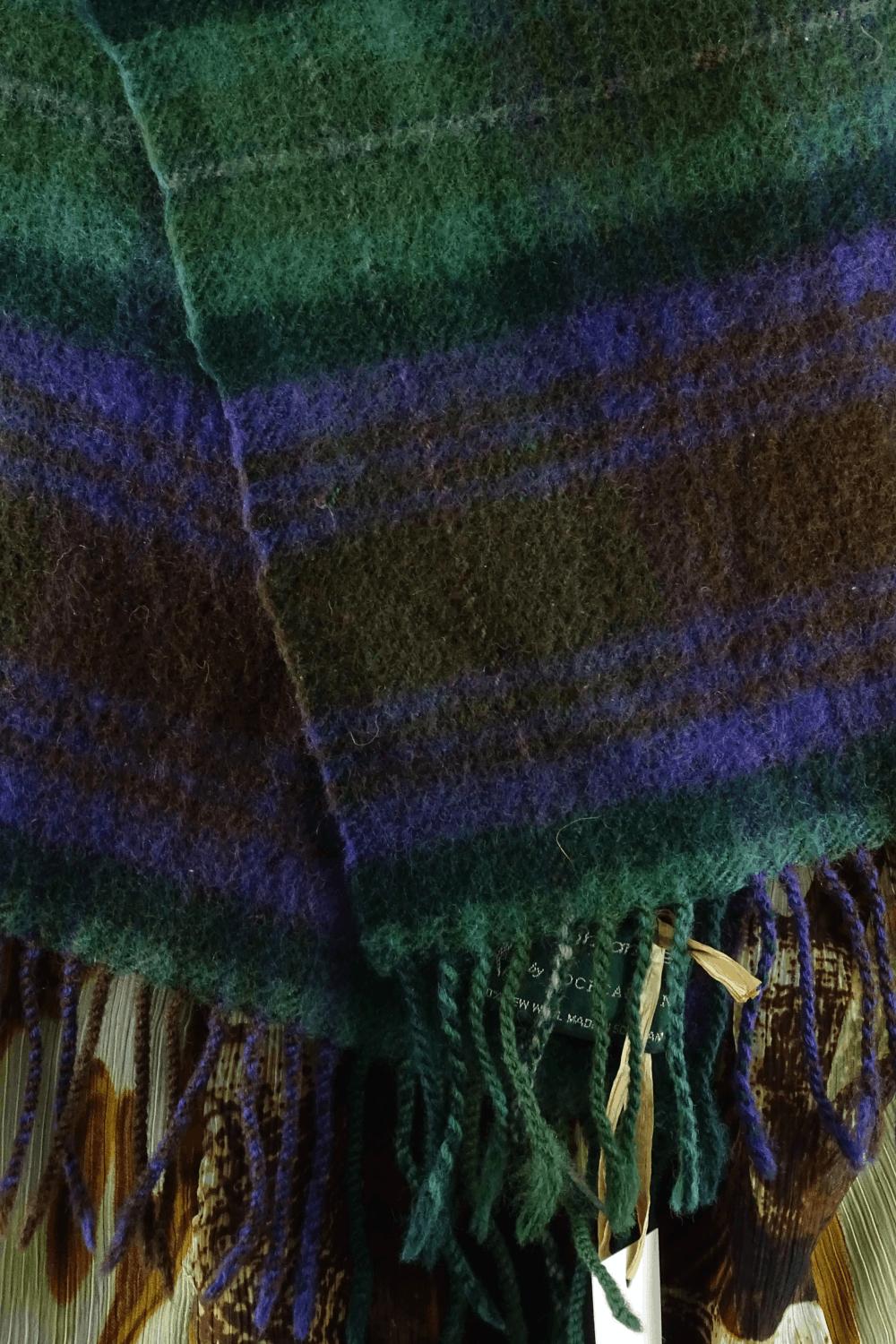 Highlander By Lochcarron Green And Purple Scarf