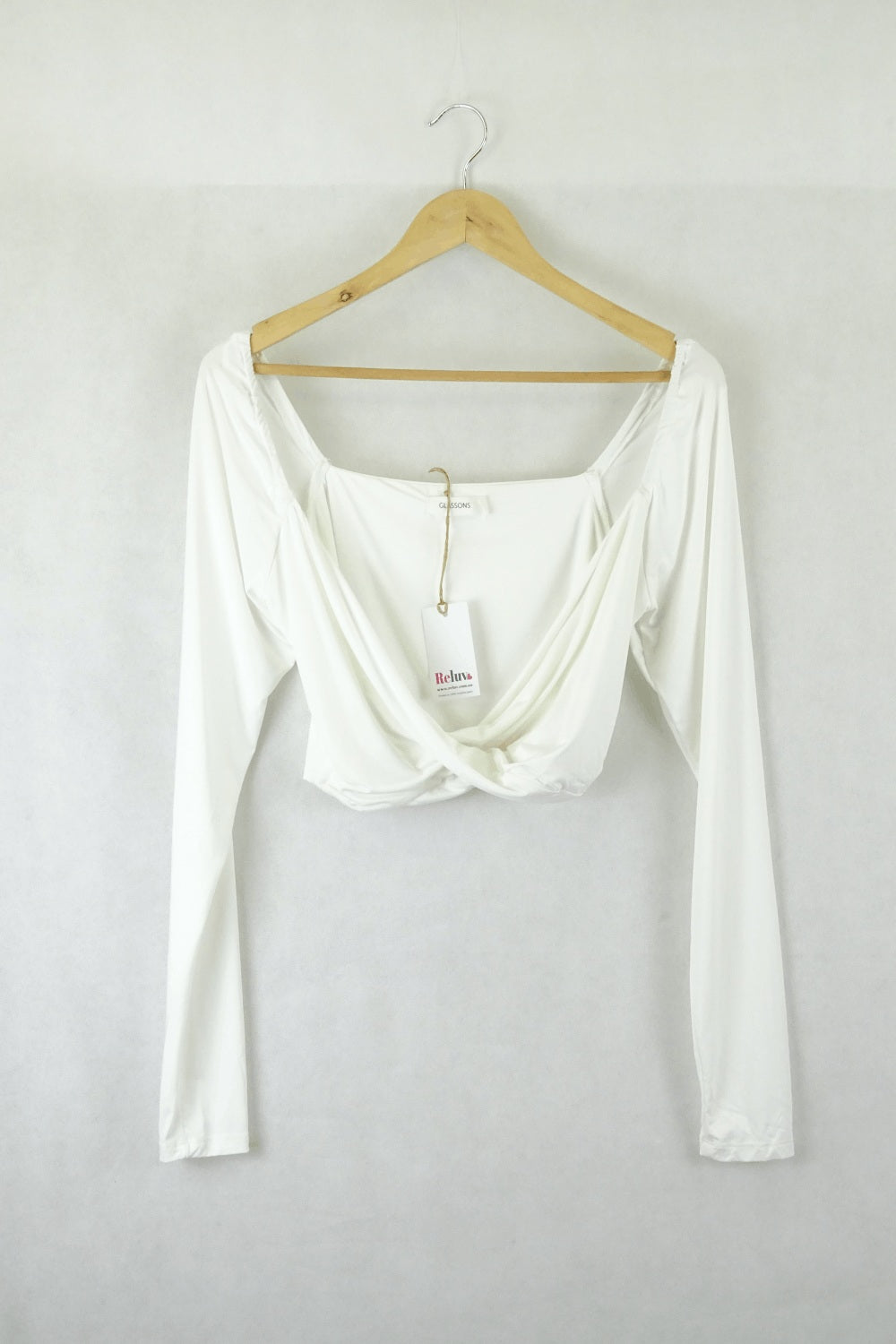 Glassons White Cropped Top L