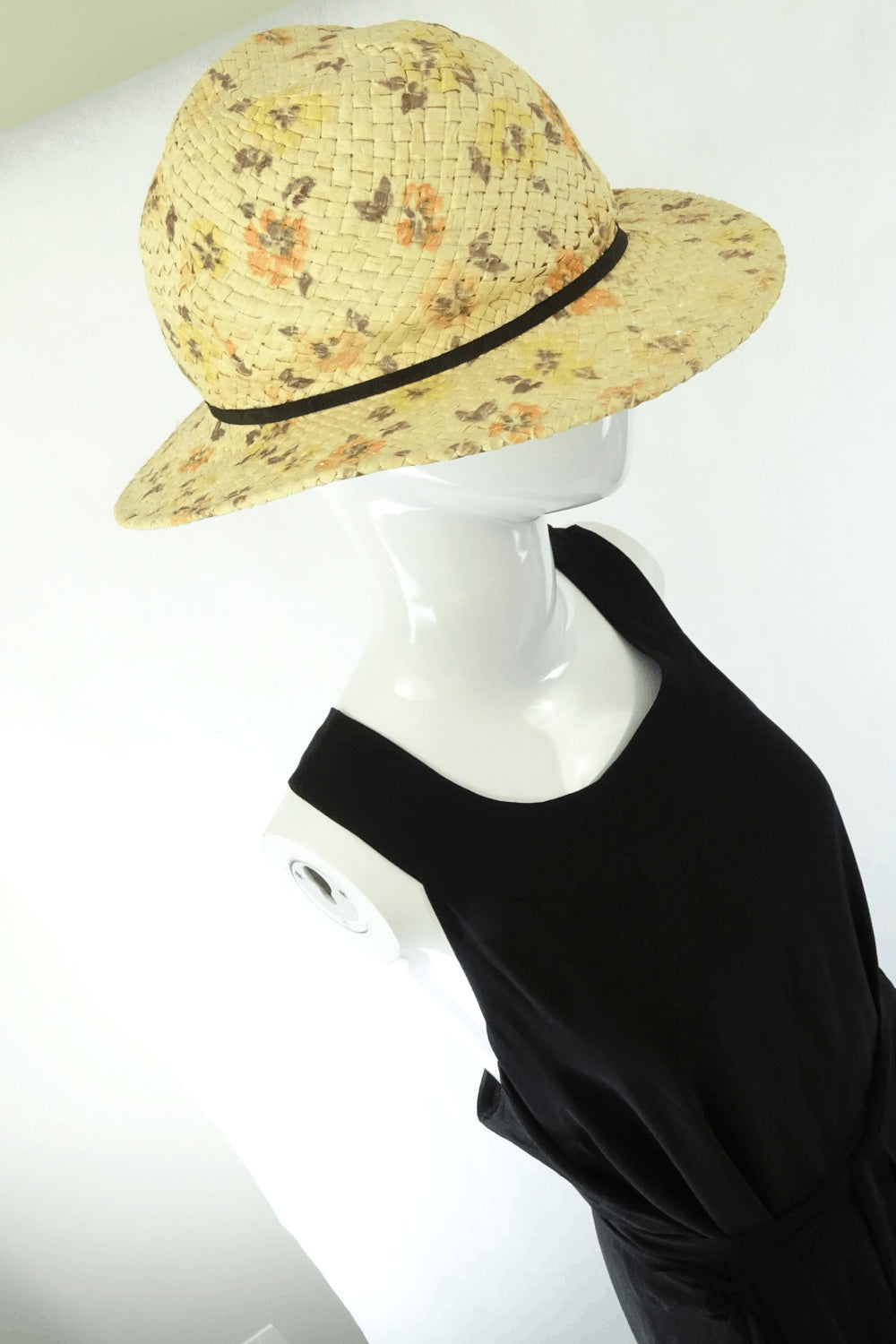 Floral Straw Hat One Size