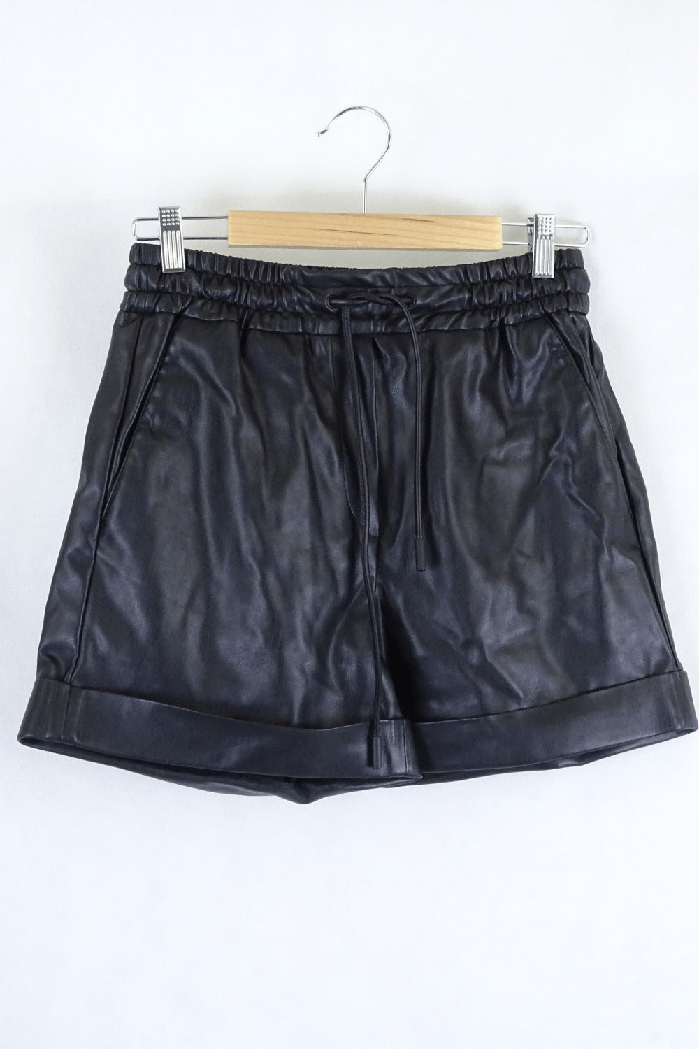 Country Road Black Faux Leather Shorts 8