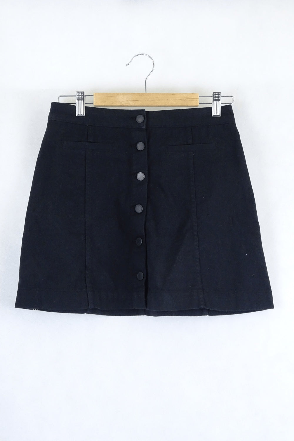 Button front discount denim skirt h&m