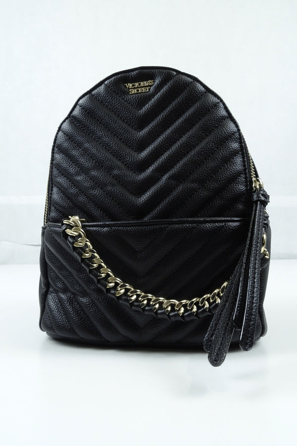 Victoria Secret Black and Gold Detailed Backpack Reluv Clothing Australia