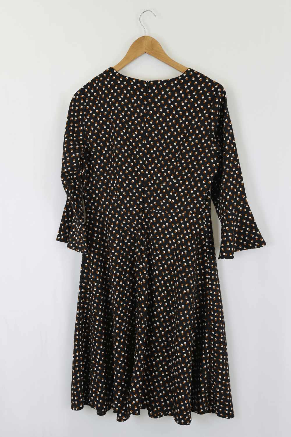 Jendi Polka Dot Brown, White and Black Dress 10