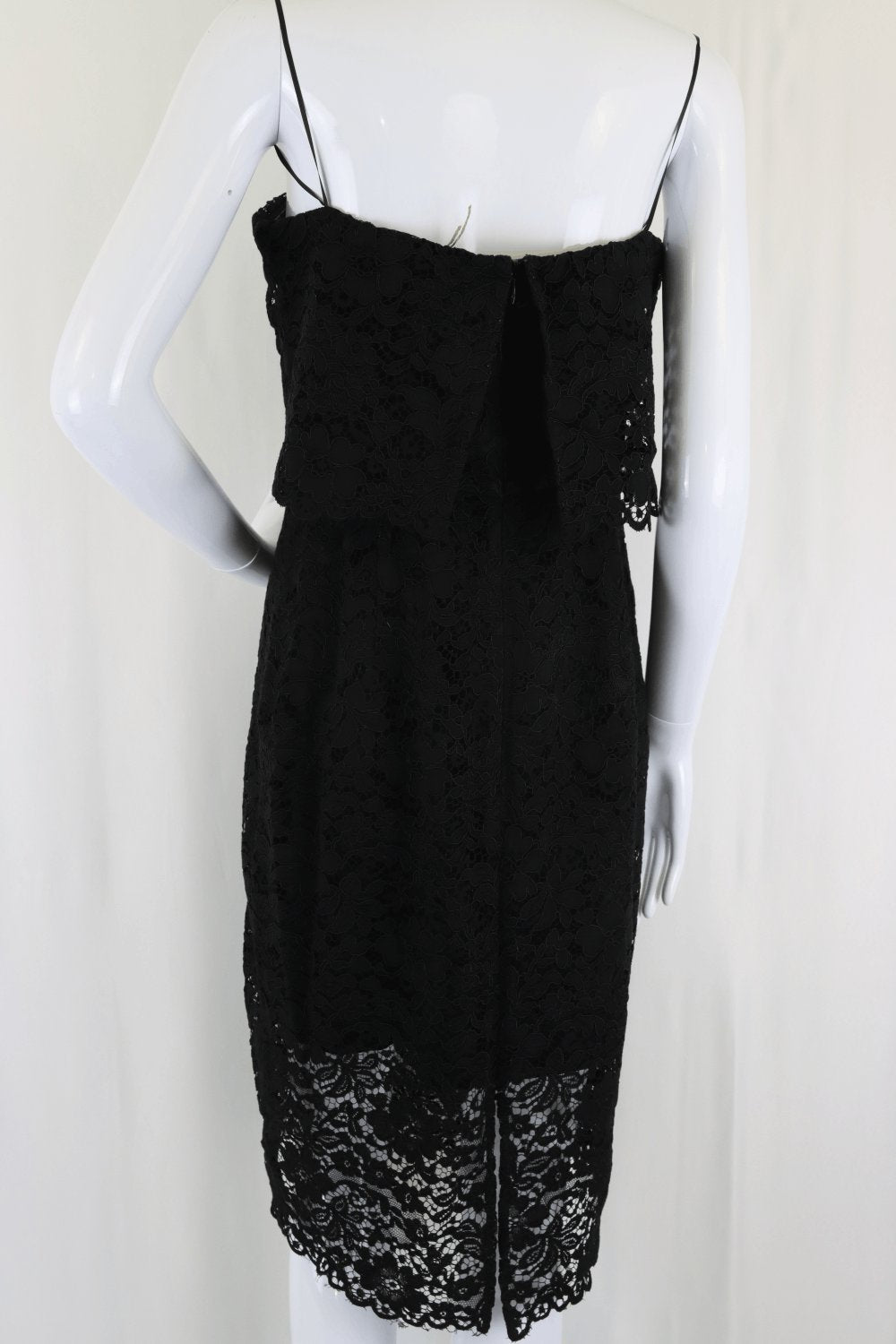 Review Black Lace Midi Dress 12