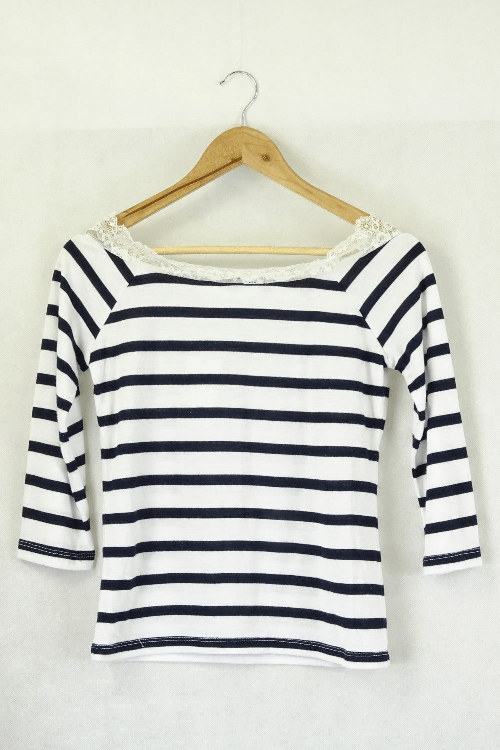 French Connection Lace Striped Top S