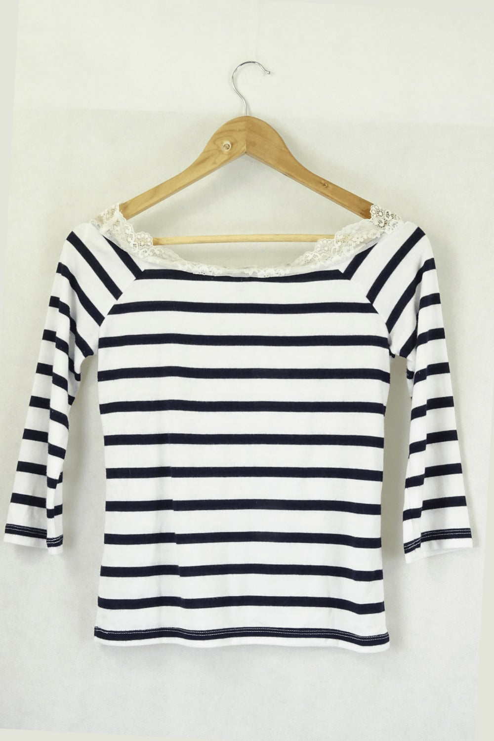 French Connection Lace Striped Top S