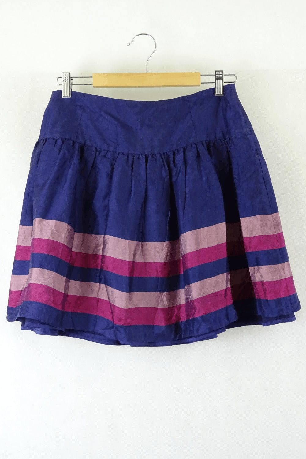 Alannah Hill Flared Navy Striped Mini Skirt 10