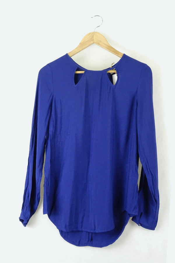 Veronika Maine Blue Long Sleeve Fitted Top 10 - Reluv Clothing Australia