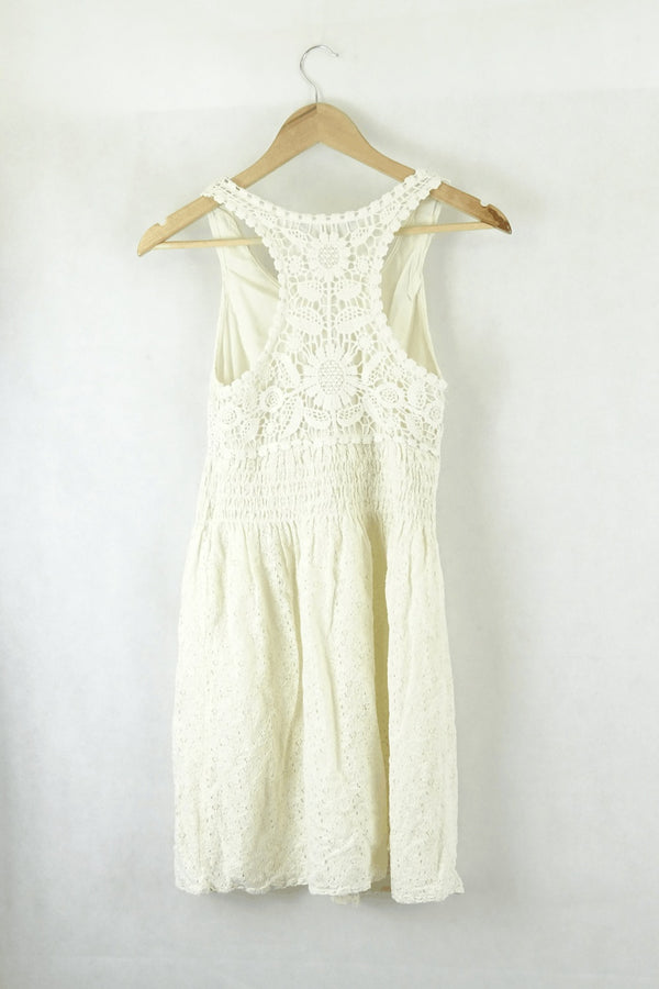 Zara White Lace Dress S - Reluv Clothing Australia