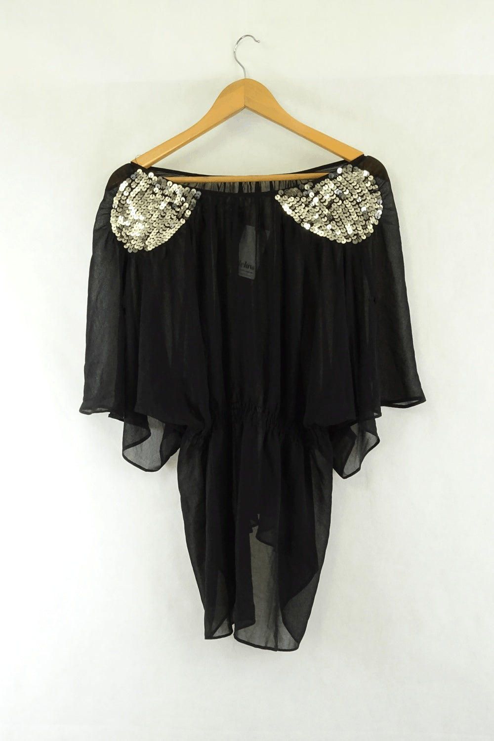 Ladakah Sequin Black Sheer Top 14