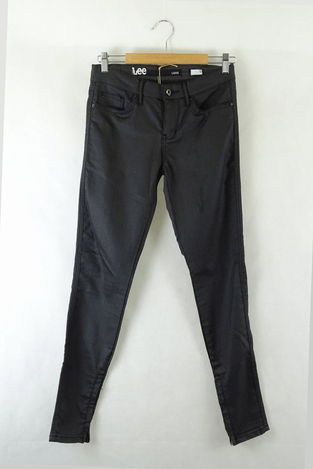 Lee Mid Rise Skinny Coated Black Jeans 9