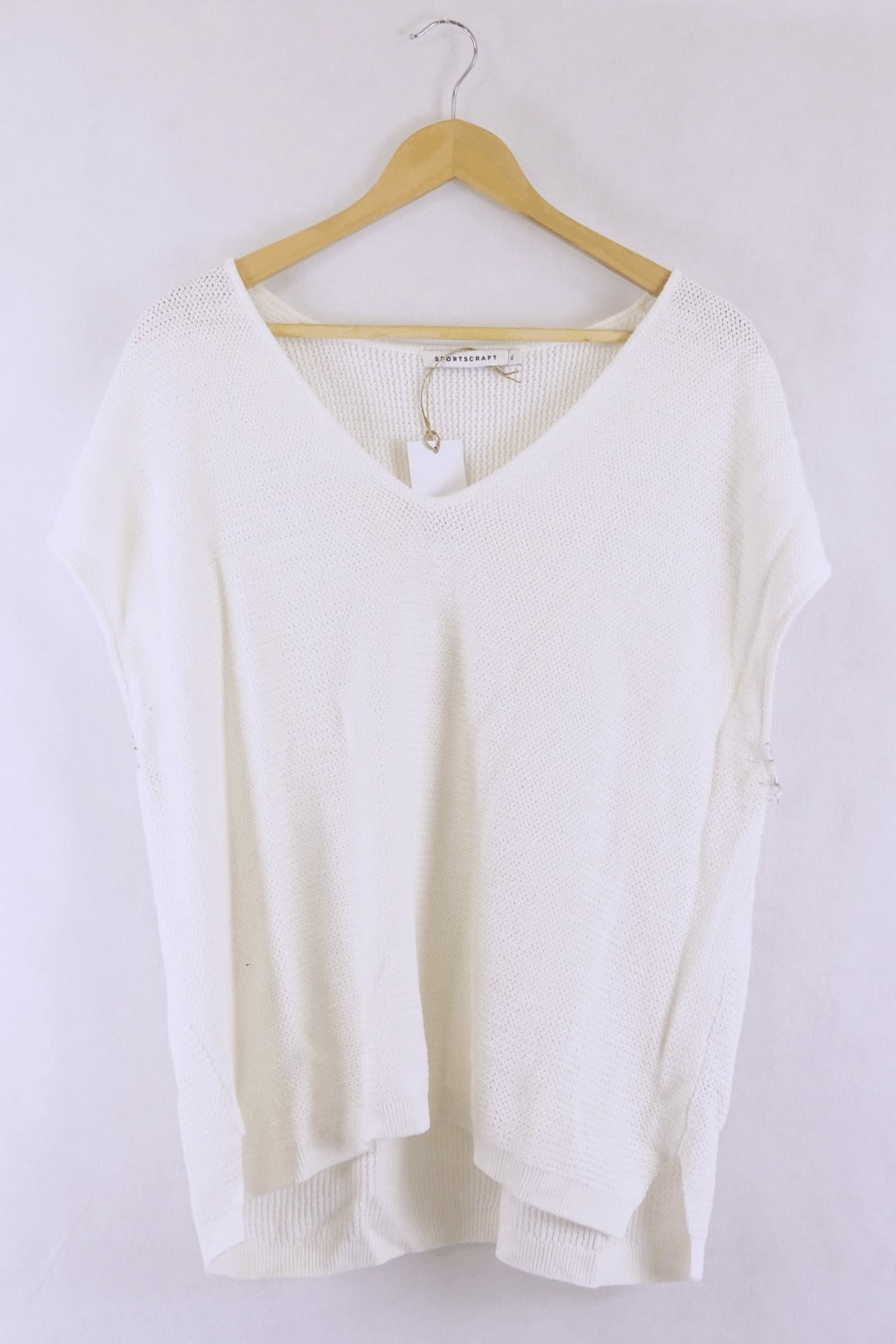 Sportscraft White Knitted Top Xl
