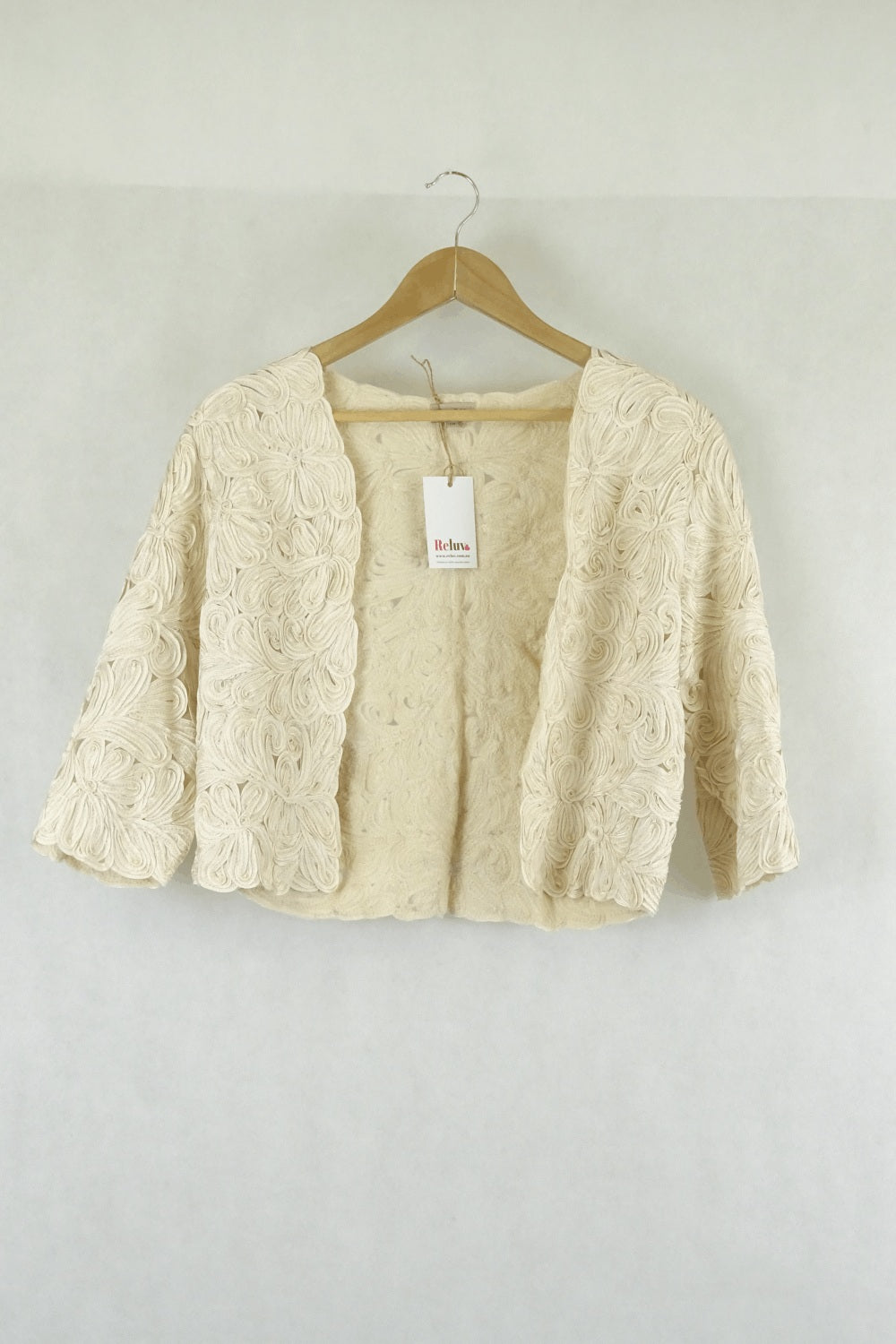 Phase Eight Ivory Tapework Bolero Jacket 14