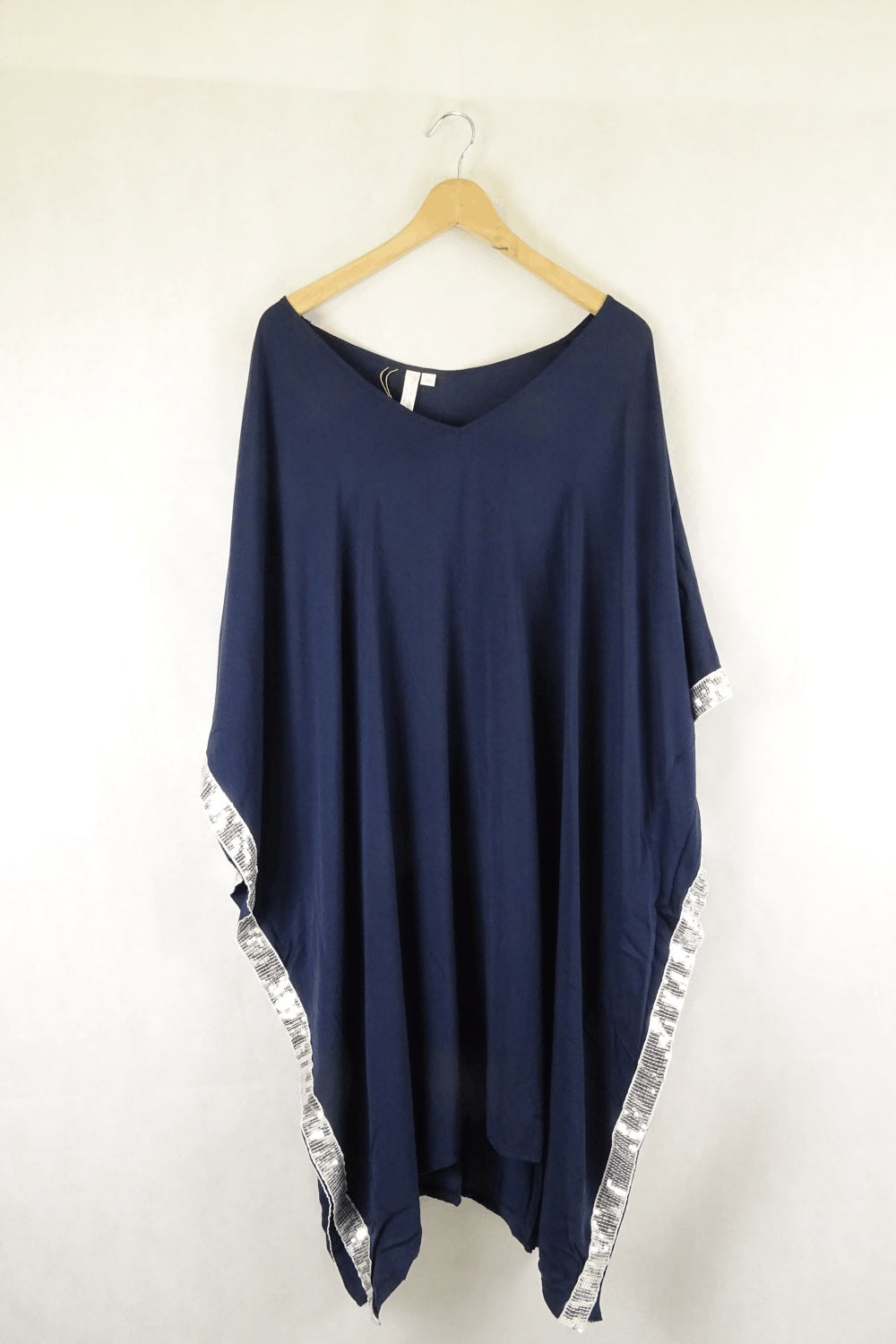 PQ The Label Navy Top With Sequined Trim Os