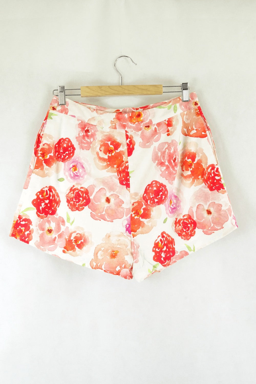 Charlie Holiday Red Floral And White Shorts 12