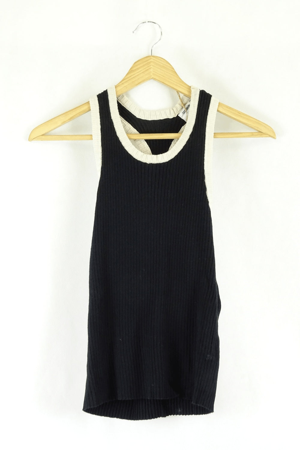 Cotton On Ripped Black And White Singlet L