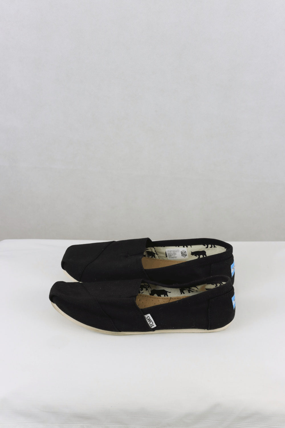 Toms Black Slips Ons 8