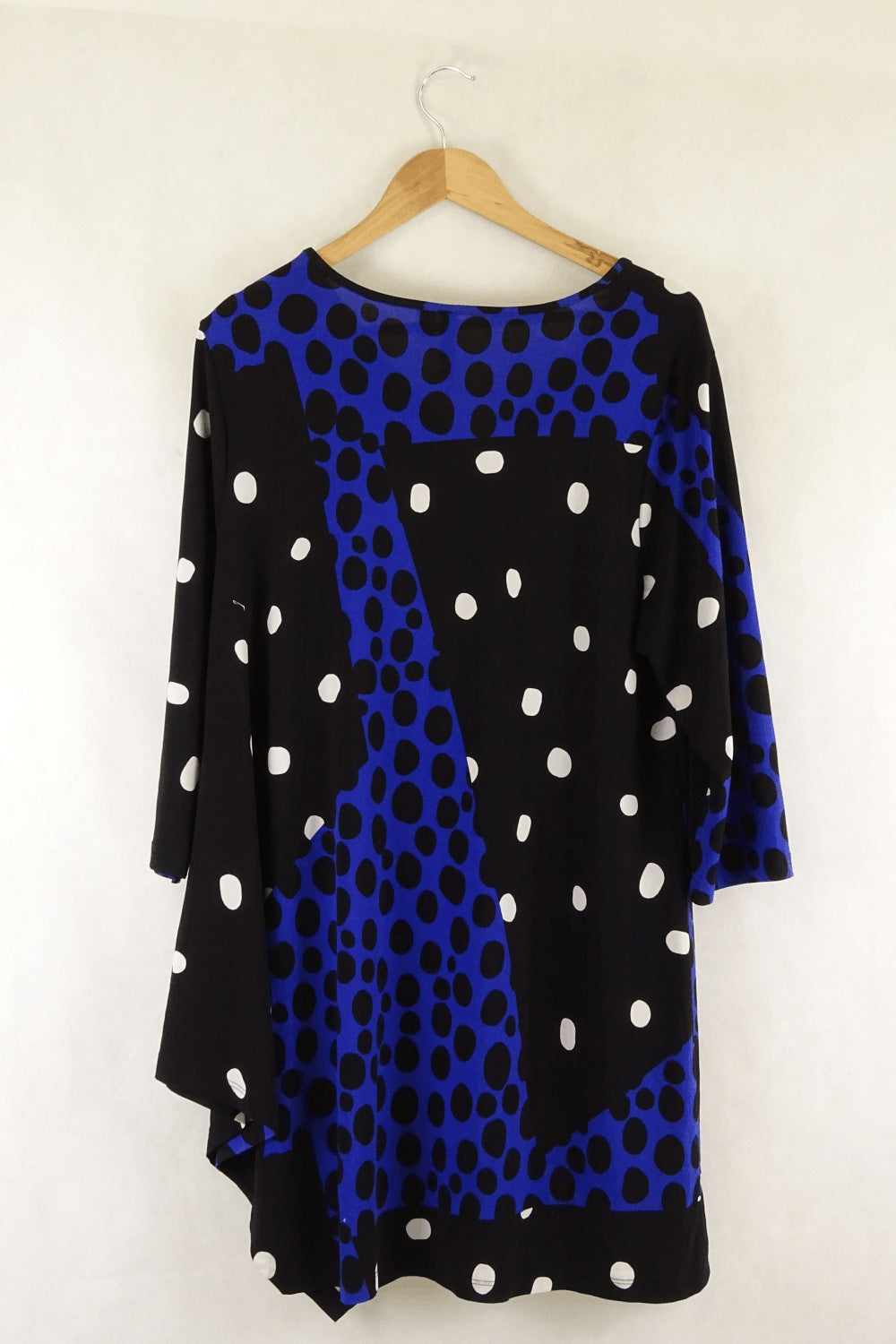 Taking Shape TS Black And Blue Polka Dot Top S