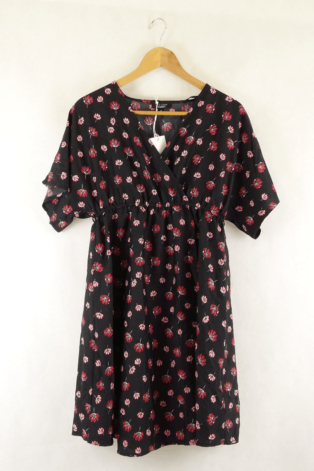 New Look Black And Red Floral Dress 12