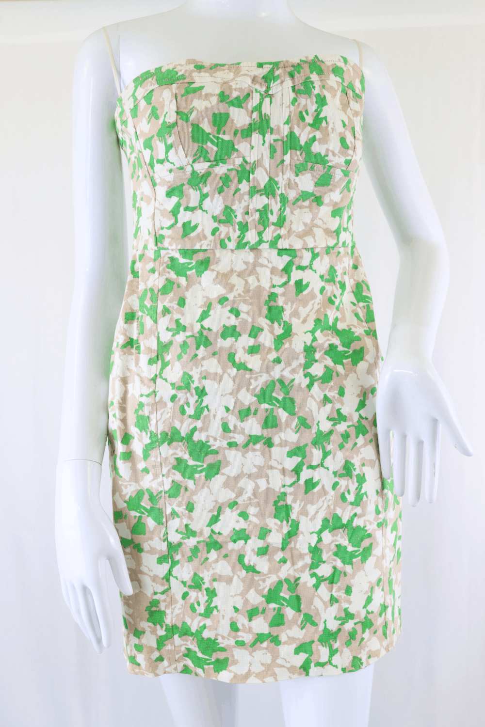 Plastic Island Green And Brown Spotted Dress L