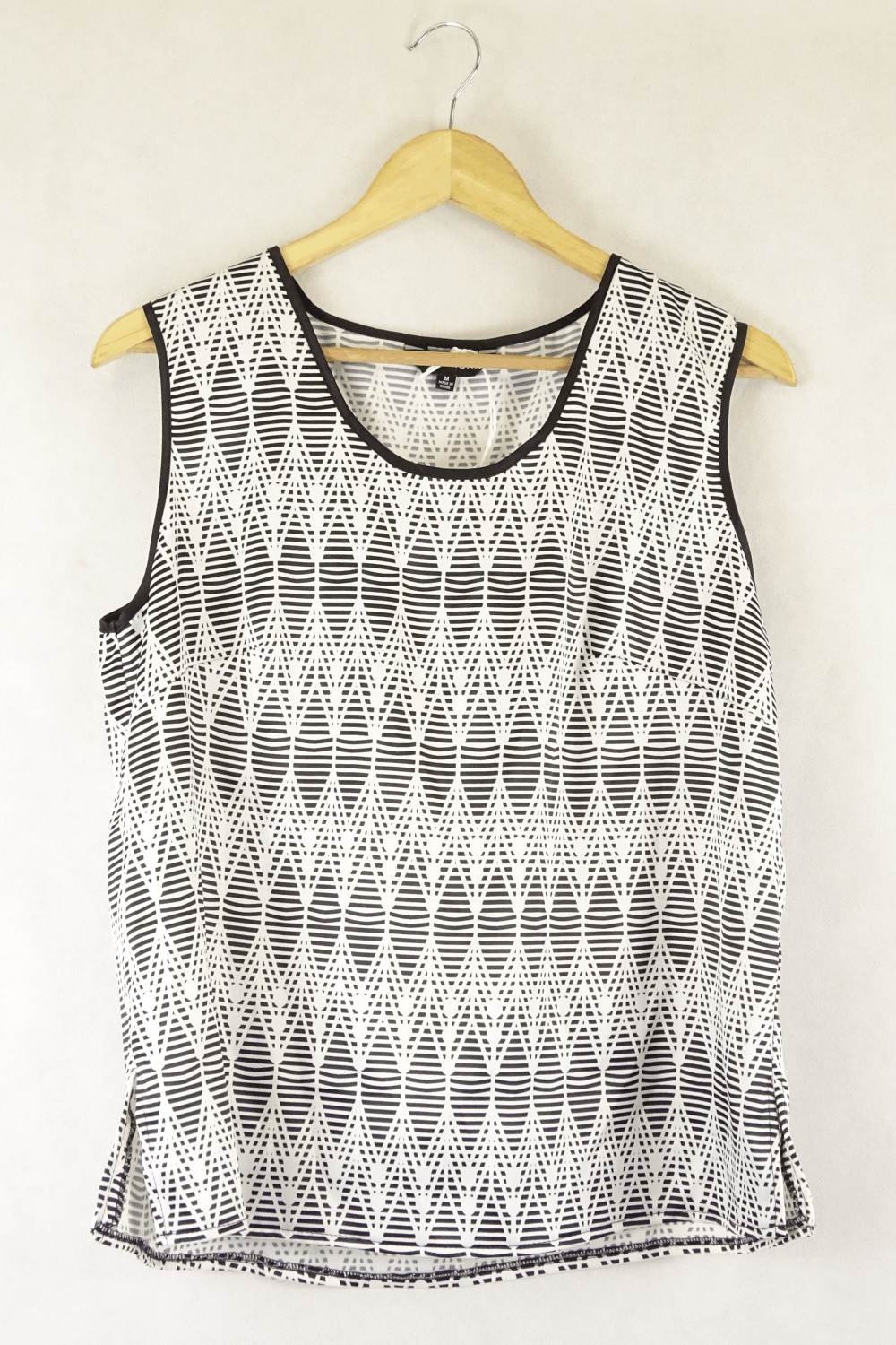 Liz Jordan Black And White Short Sleeve Top M