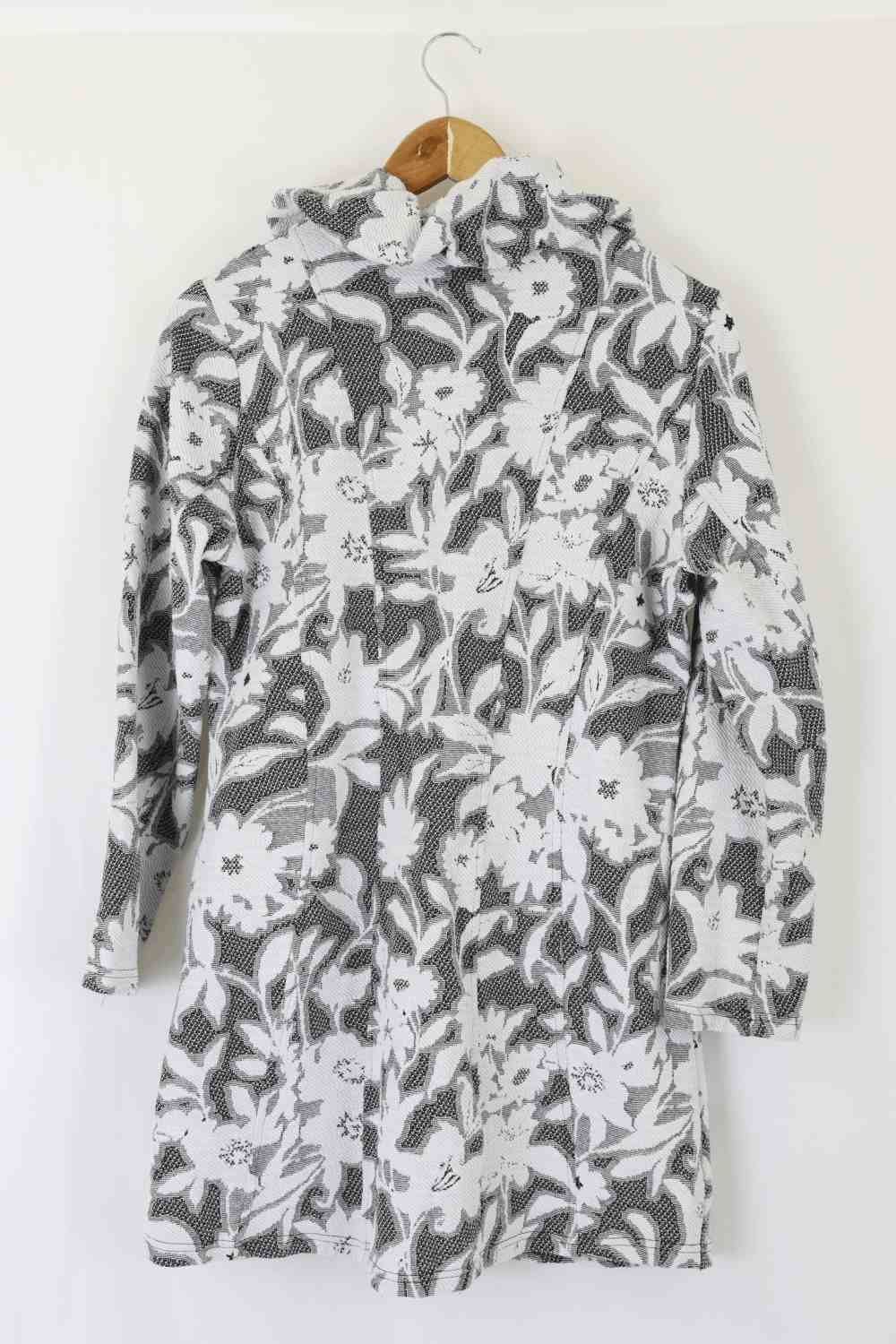 Whispers Black And White Floral Coat S