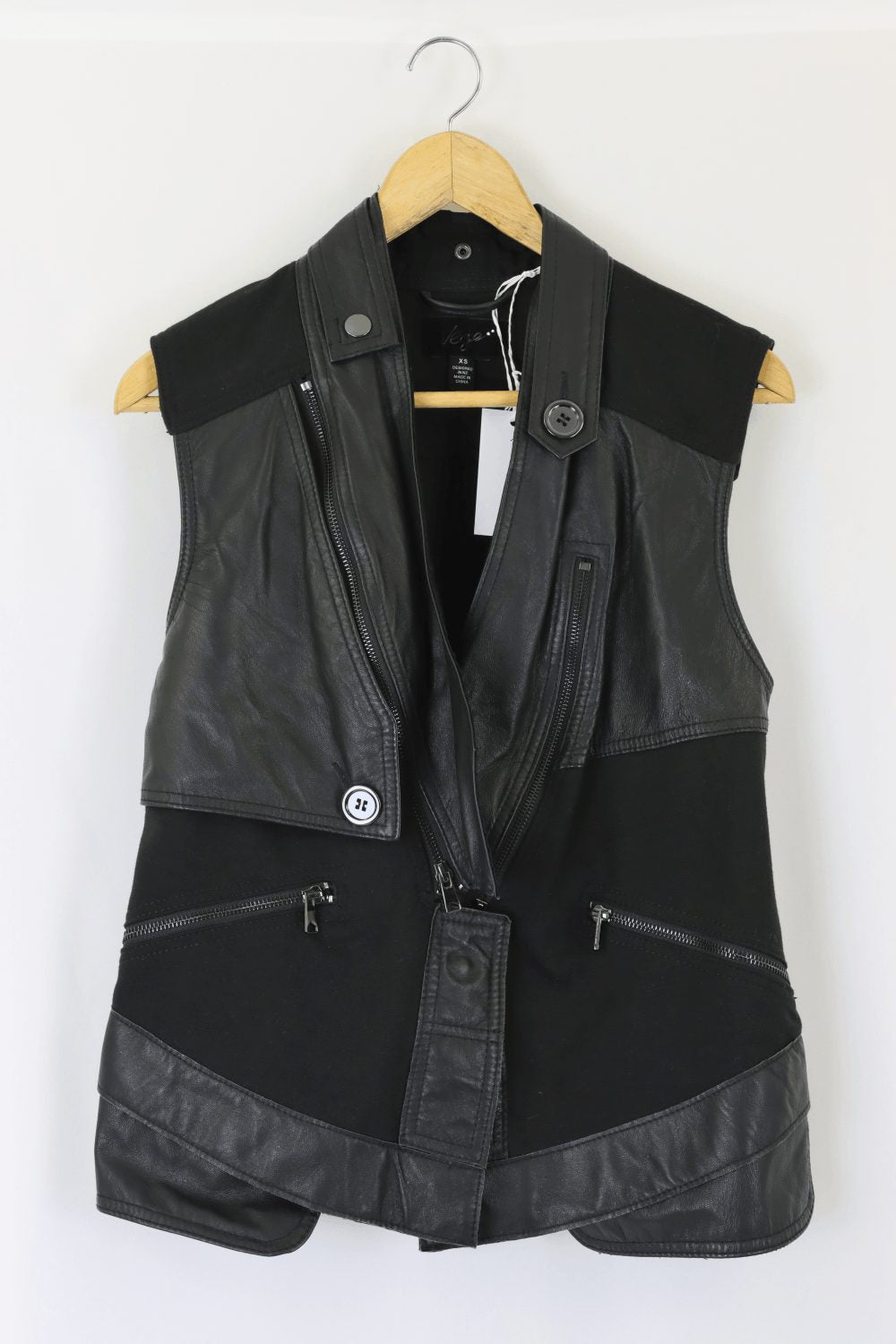 Leather look vest best sale