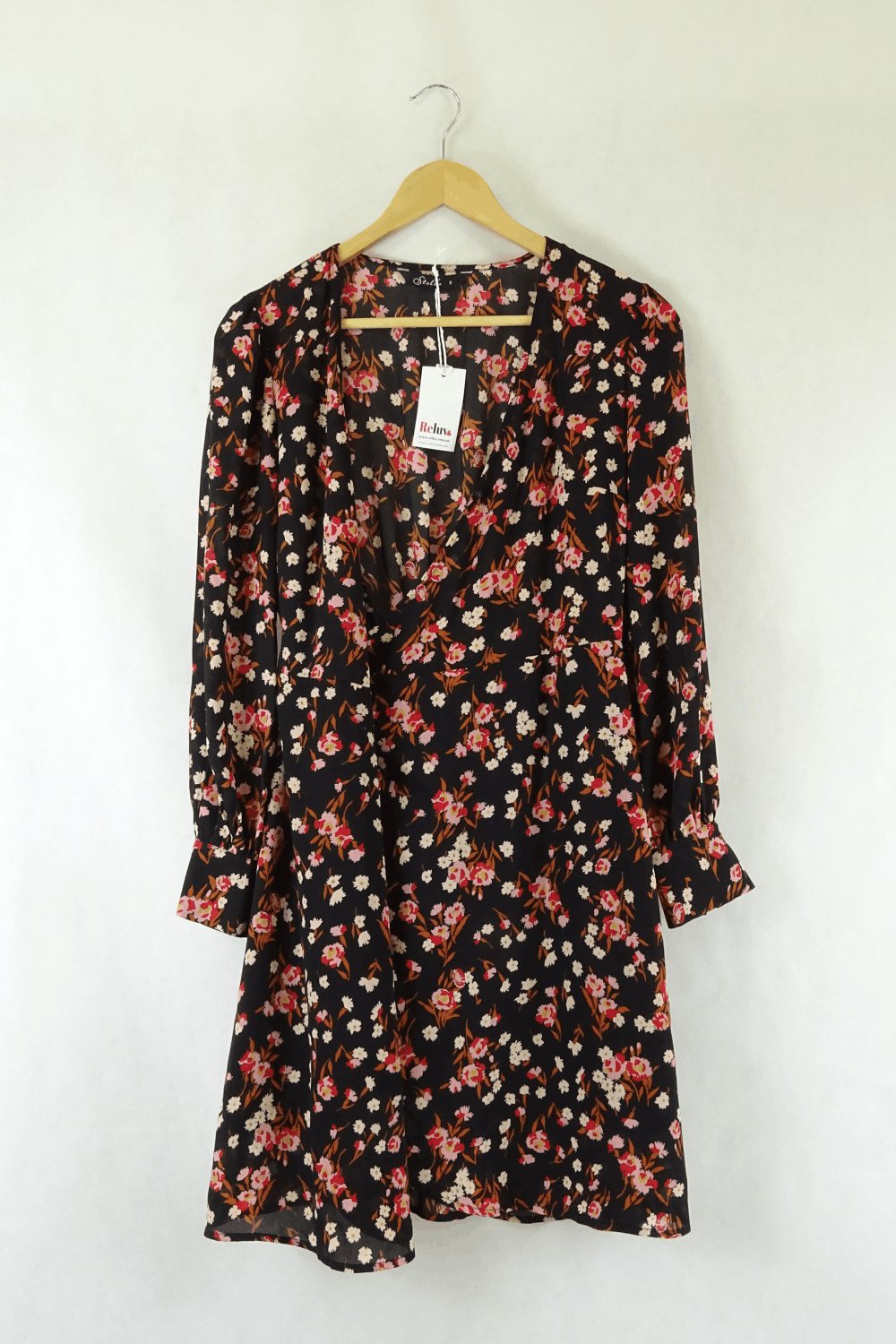 Stella Floral Print Black Long Sleeve Dress 8