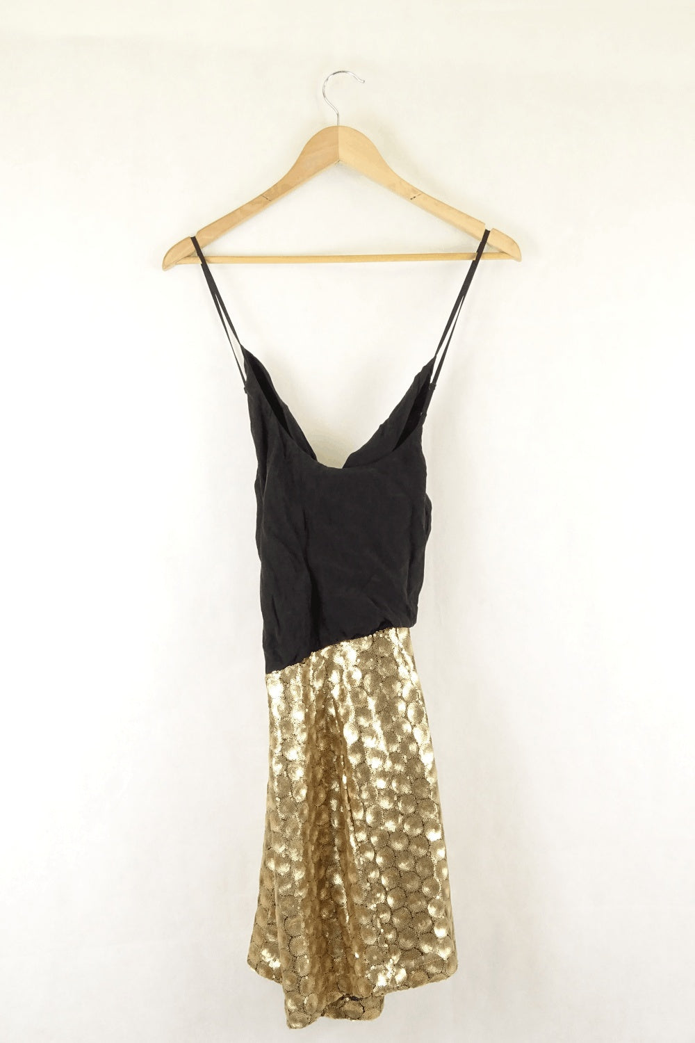 black and gold dress australia Fortuna One Shoulder Split Maxi Dress Black/Gold