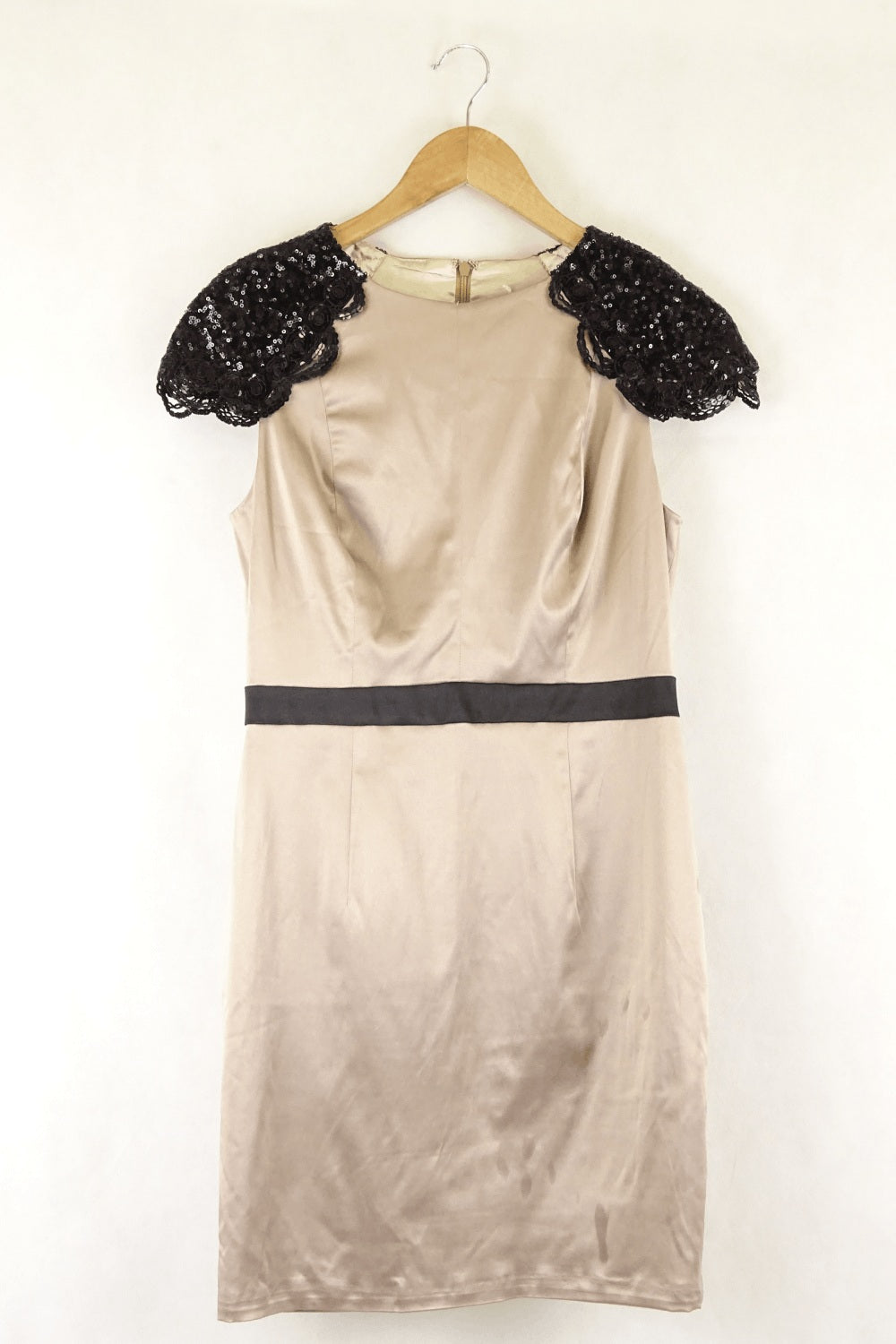 Elle Zeitoune Gold And Black Lace Dress 12