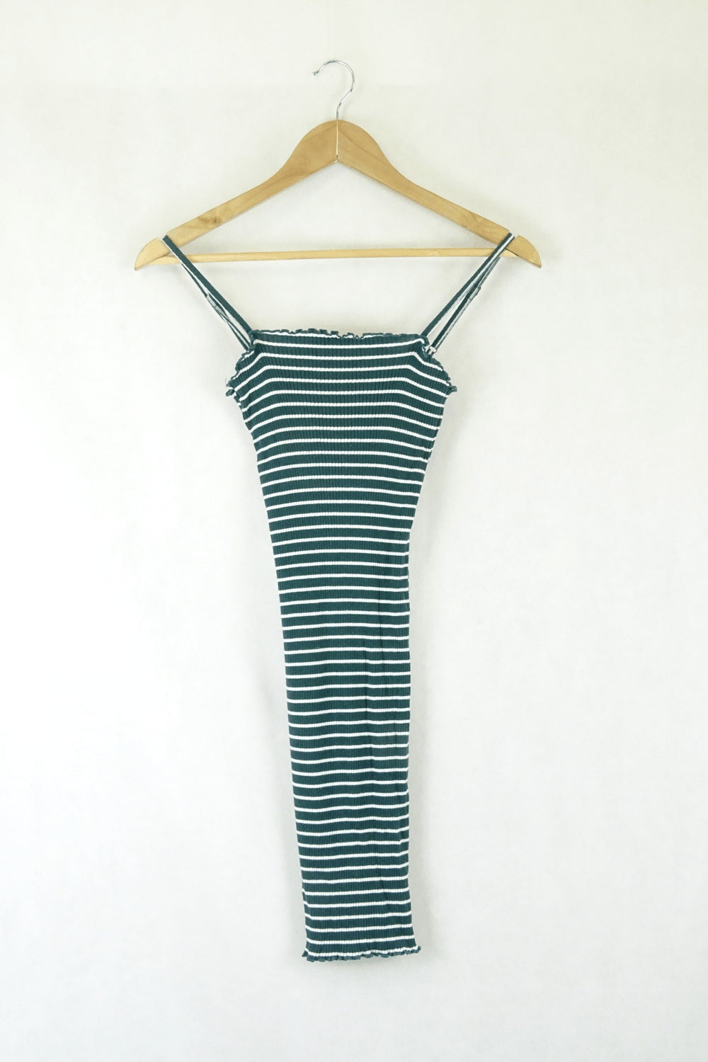 Pare Basic Striped White And Green Dress 6