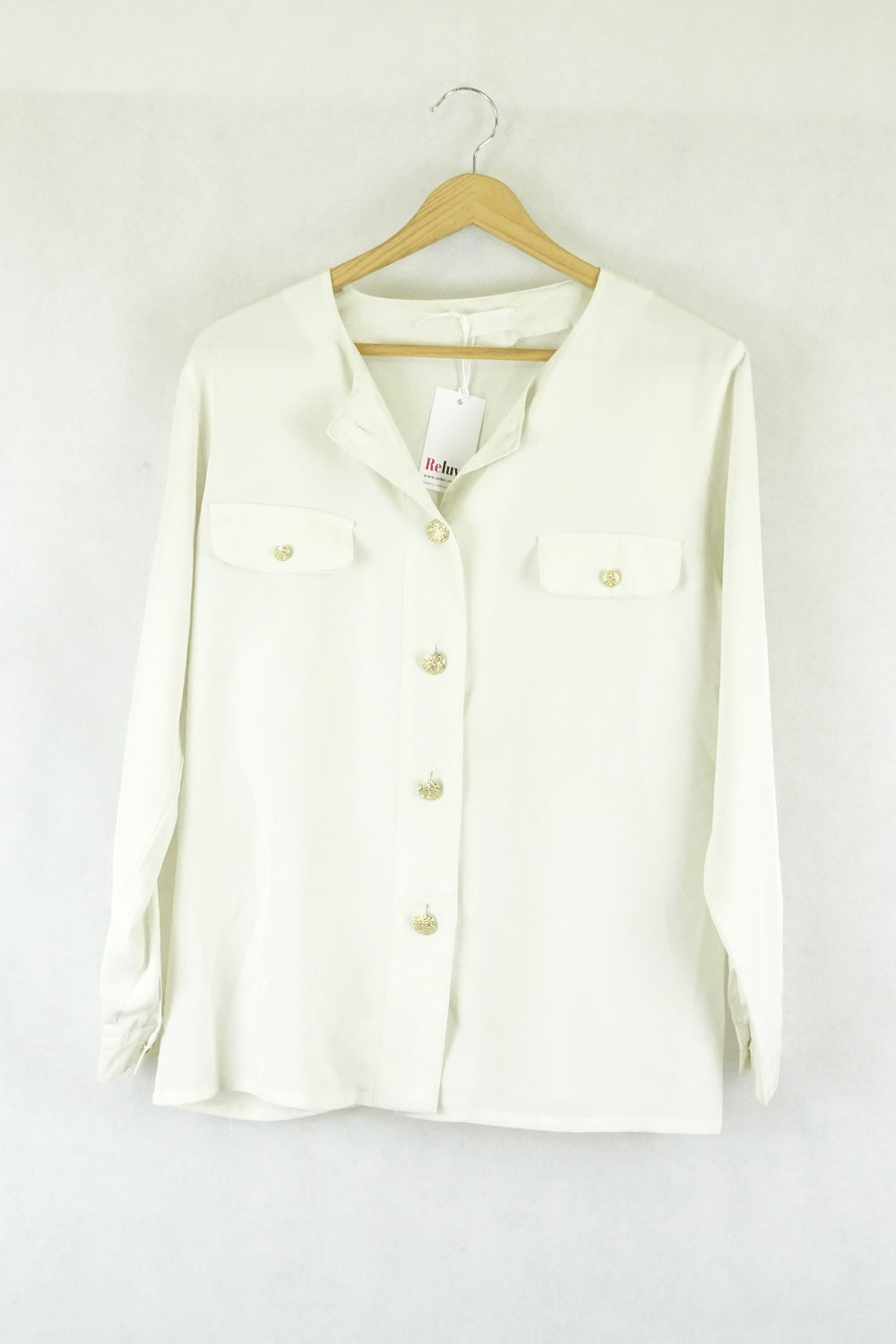 Makelet White Button Down Blouse S