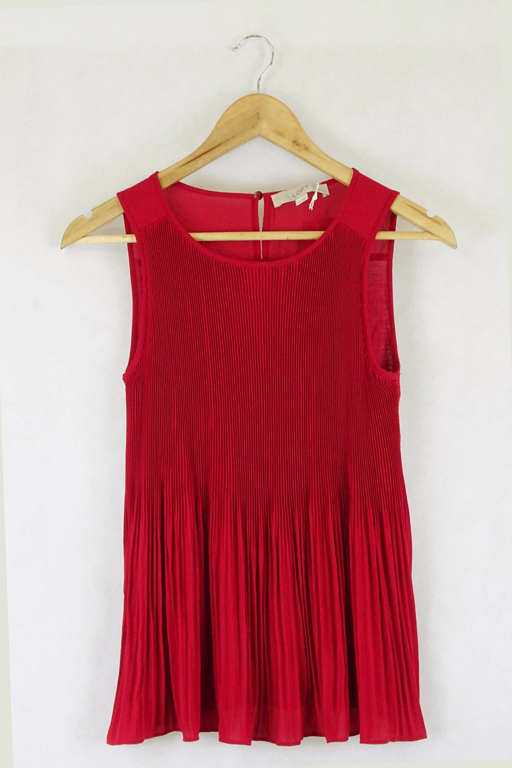 The Loft Red Pleated Top Xs