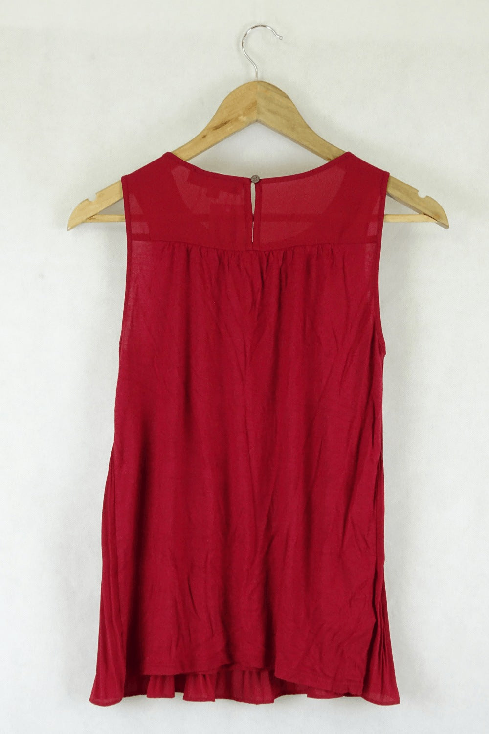 The Loft Red Pleated Top XS