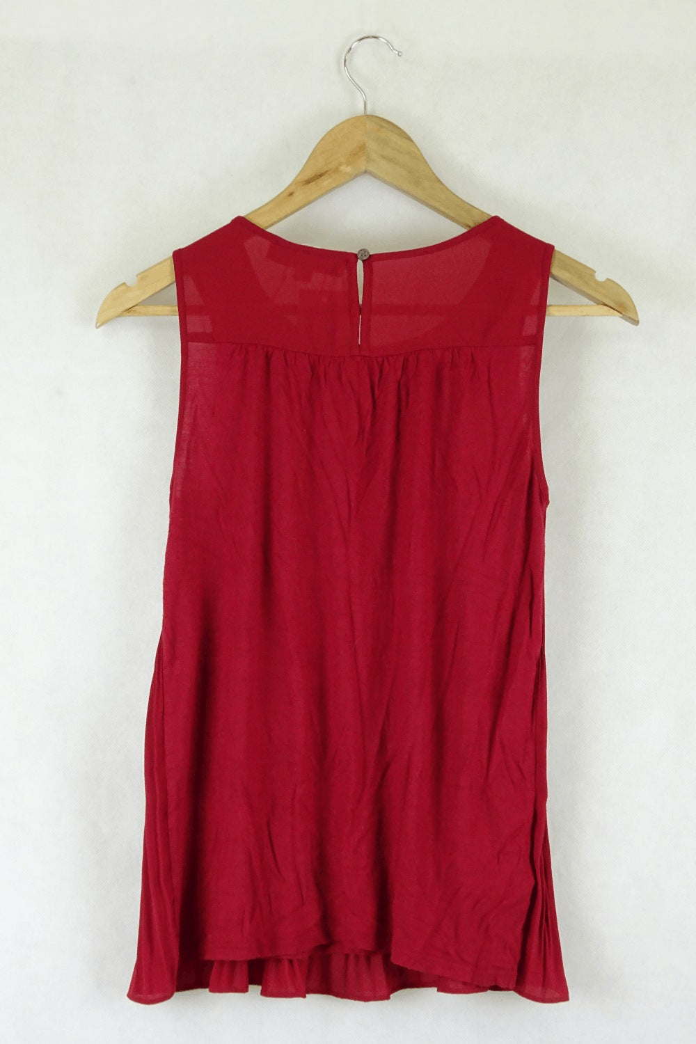 The Loft Red Pleated Top Xs