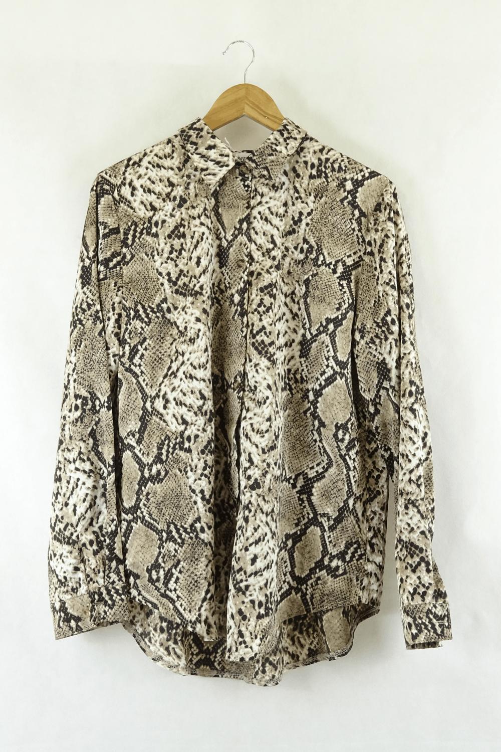 Princess Polly Snake Print Long Sleeve Shirt 14