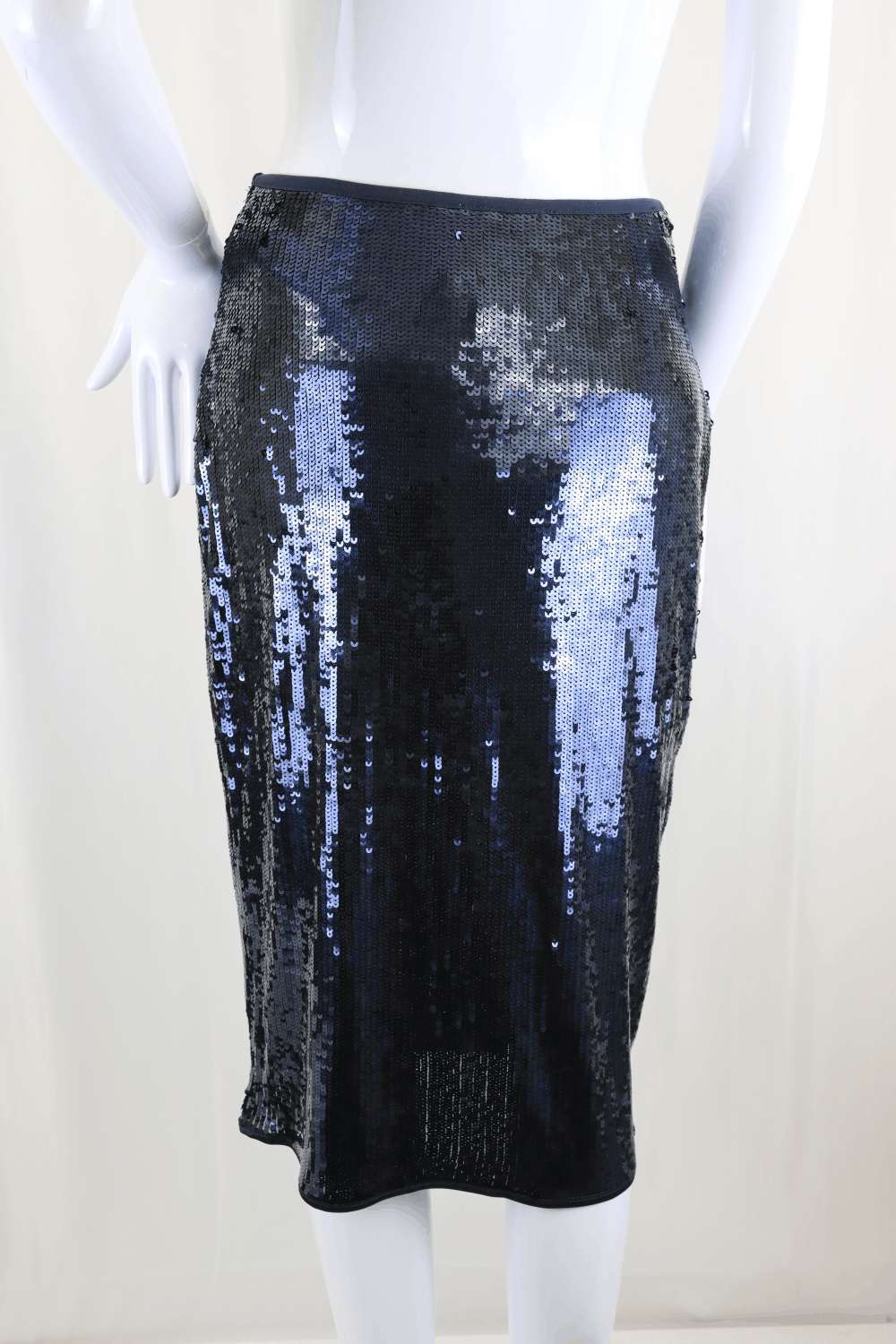 Preview Navy Sequined Pencil Skirt 8