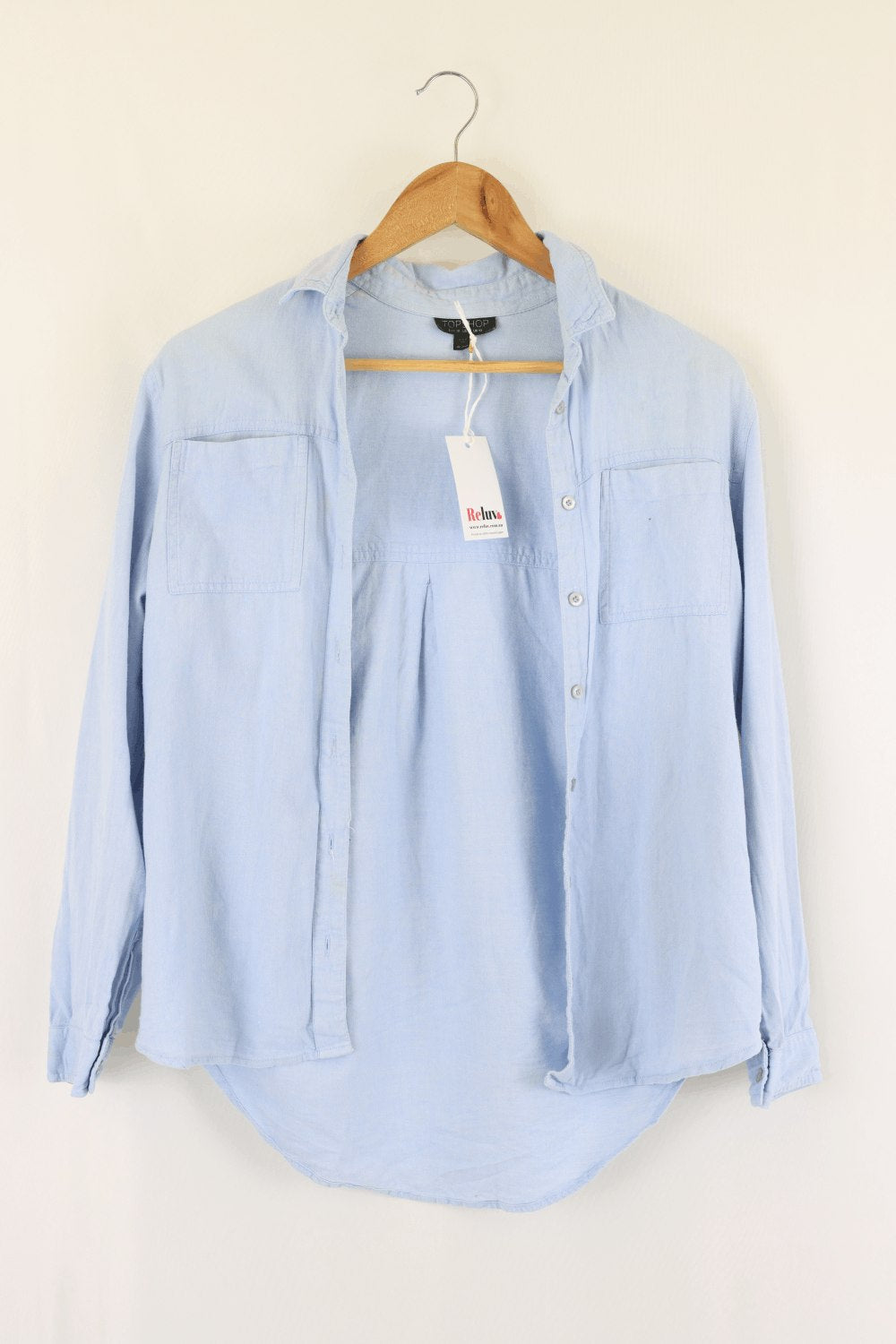 Topshop Blue Button Down Top 6