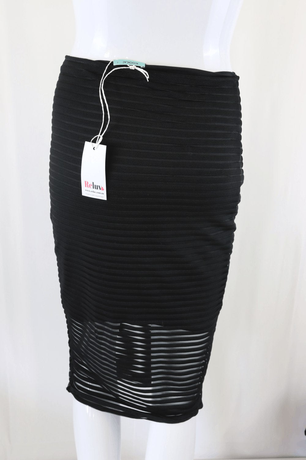 Kookai Black Sheer Skirt 8