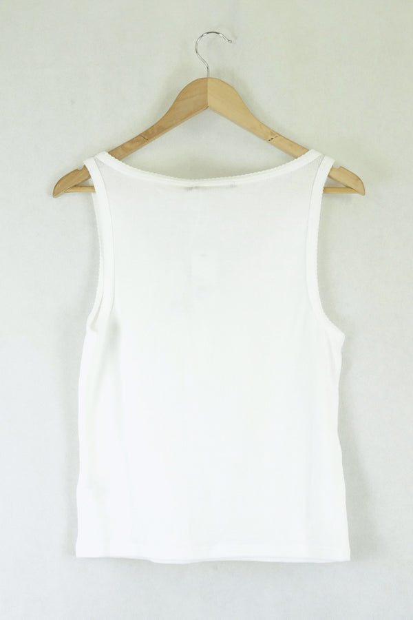 Sportsgirl White Singlet L Reluv Clothing Australia