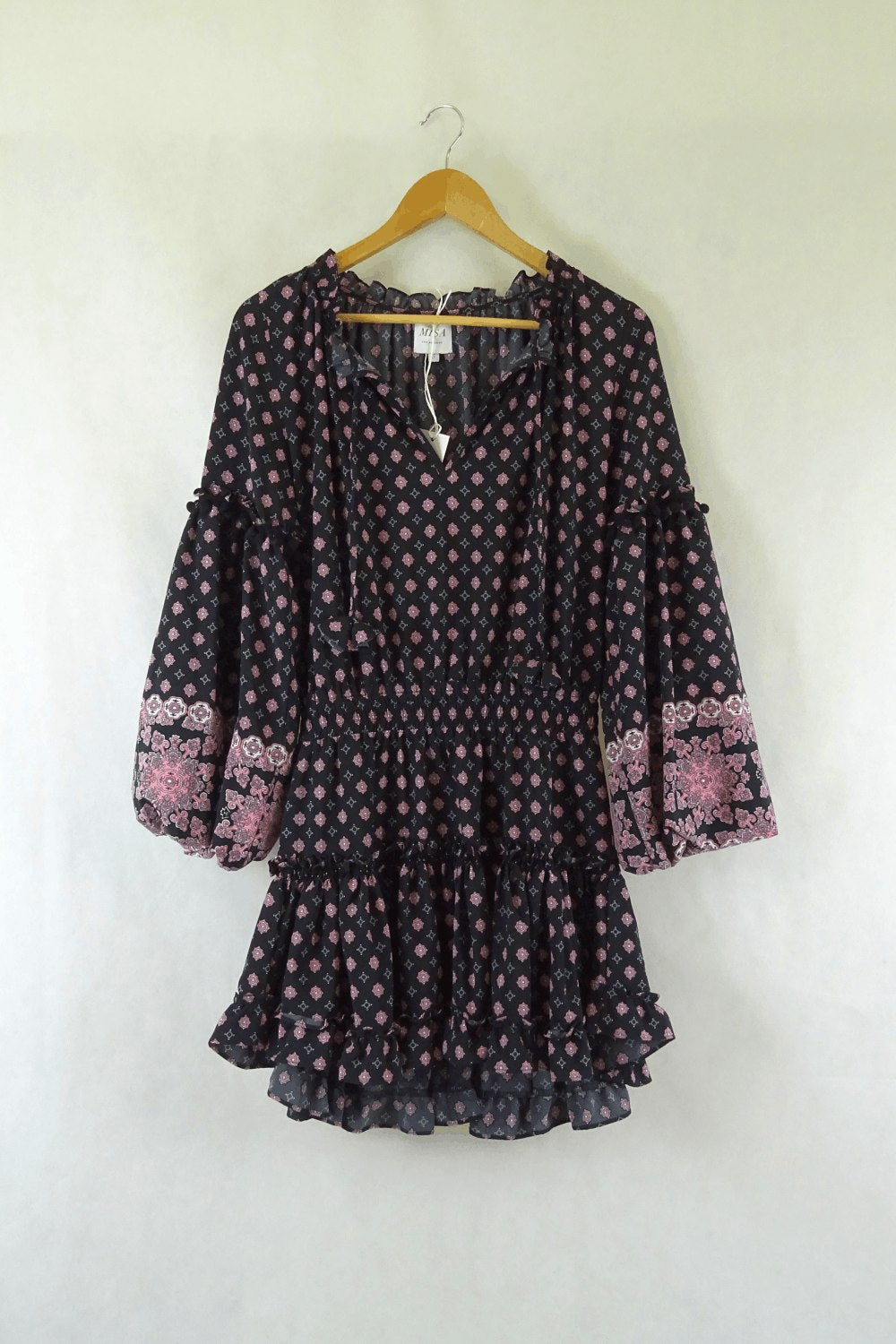 Misa Pattern Dress Pink And Black S