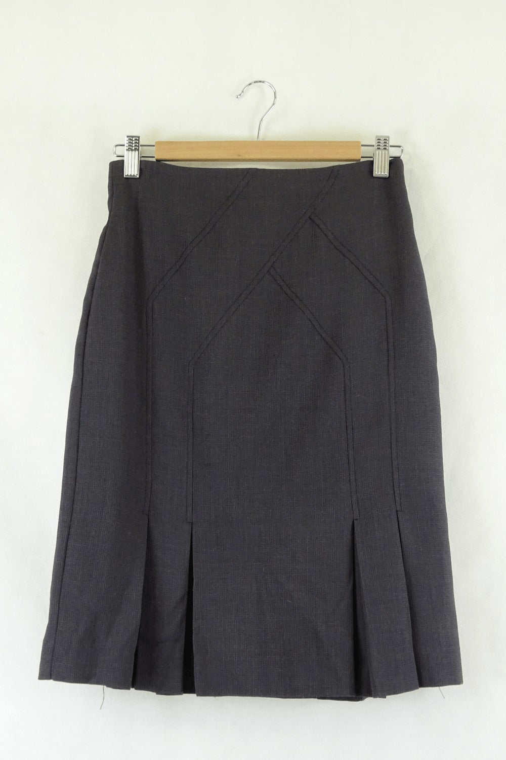 Jigsaw Grey Box Pleat Skirt 6