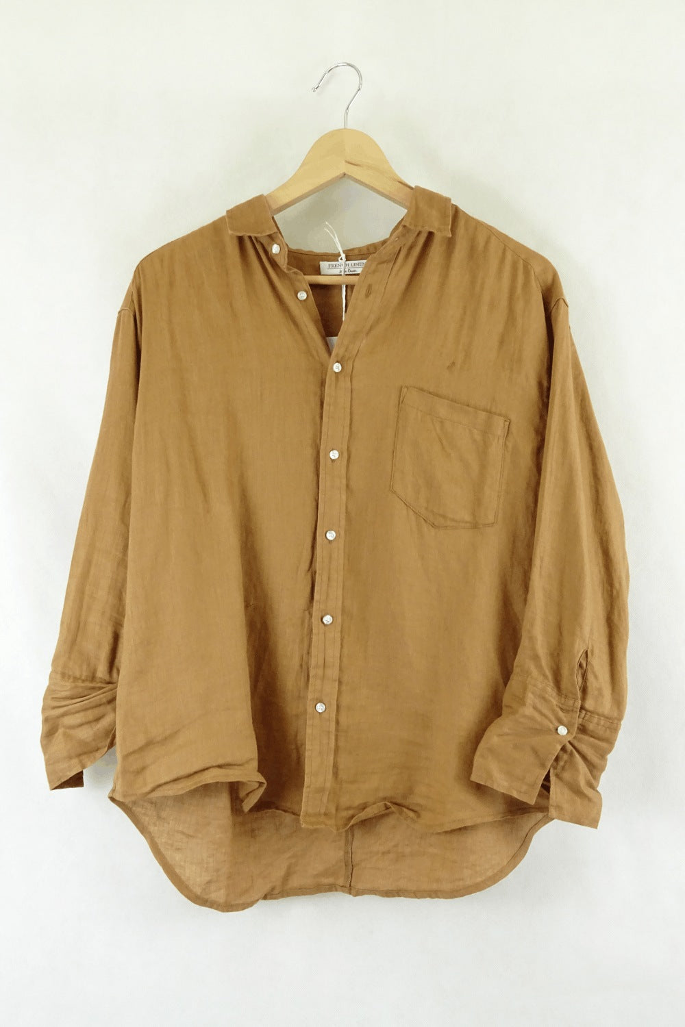 Mila Owen Tan Linen Long Sleeve Shirt 0 (AU6)