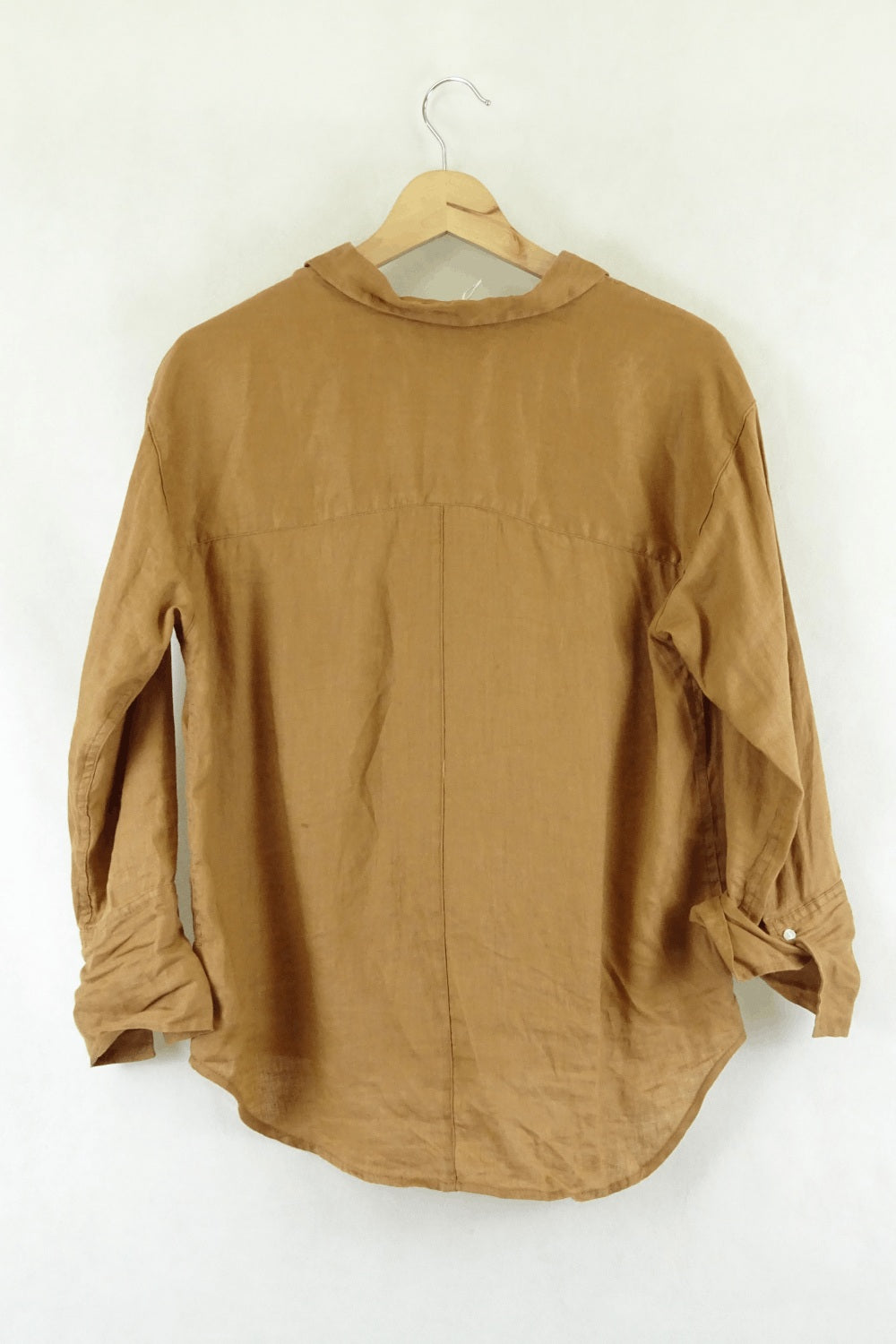 Mila Owen Tan Linen Long Sleeve Shirt 0 (AU6)